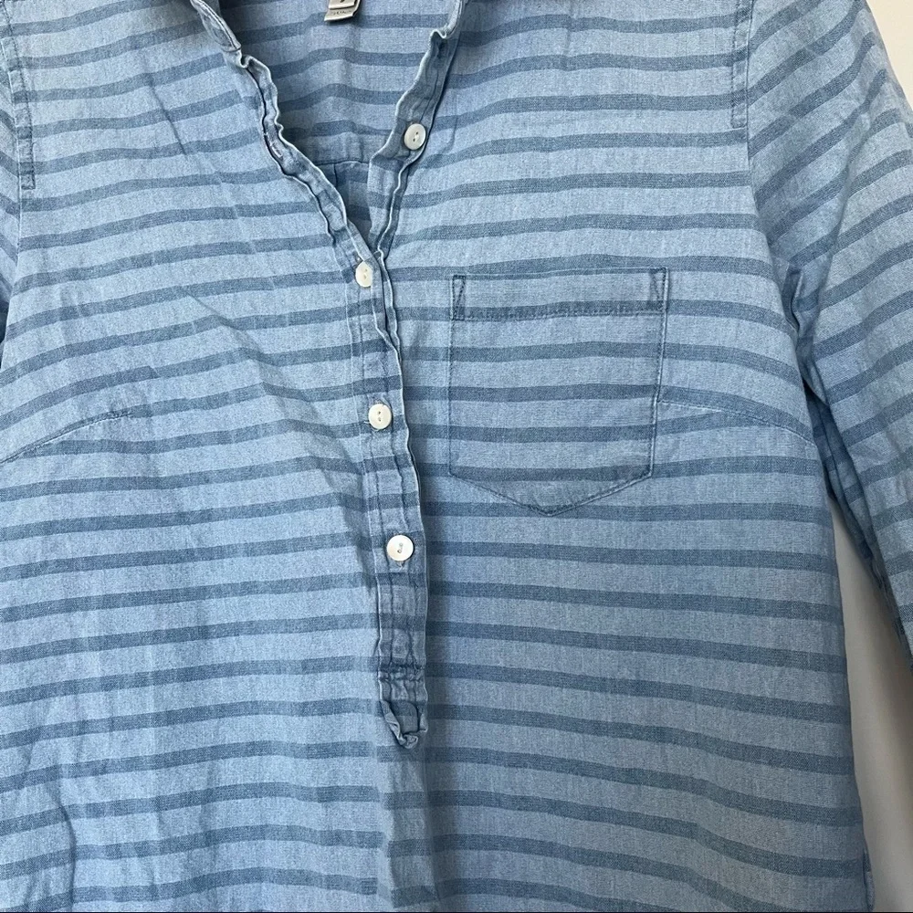 J. Crew Chambray Denim Popover Shirt
